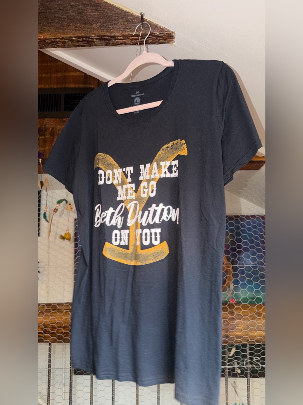 Beth Dutton Graphic Tee - Black with Gold Print Yellowstone